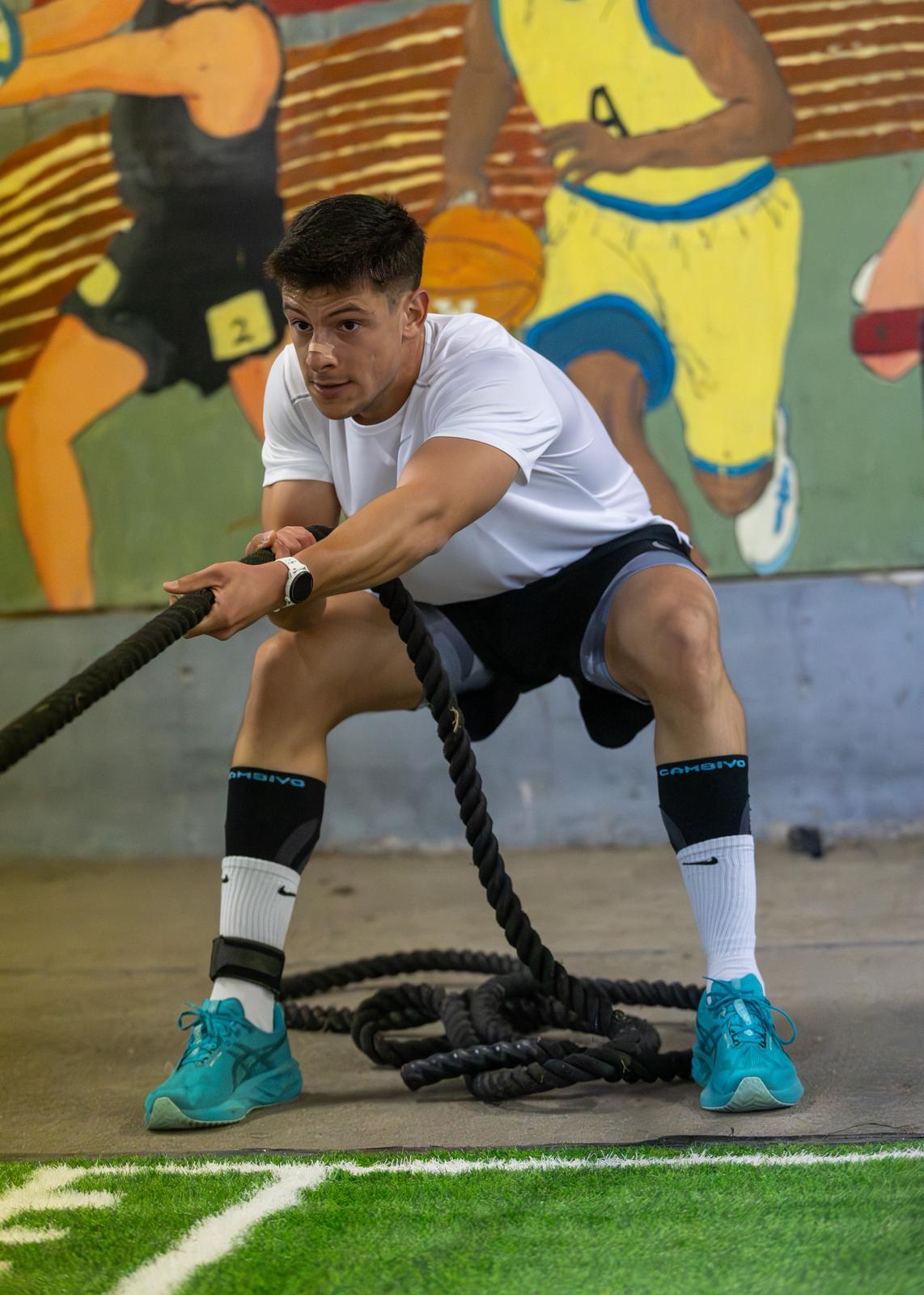 Training with battle ropes